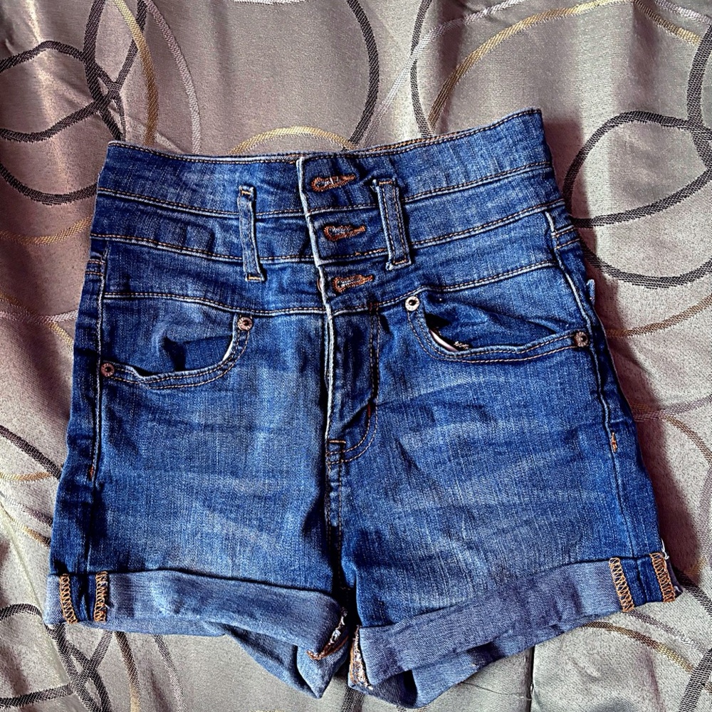 Aeropostale Blue High Waist Shorts